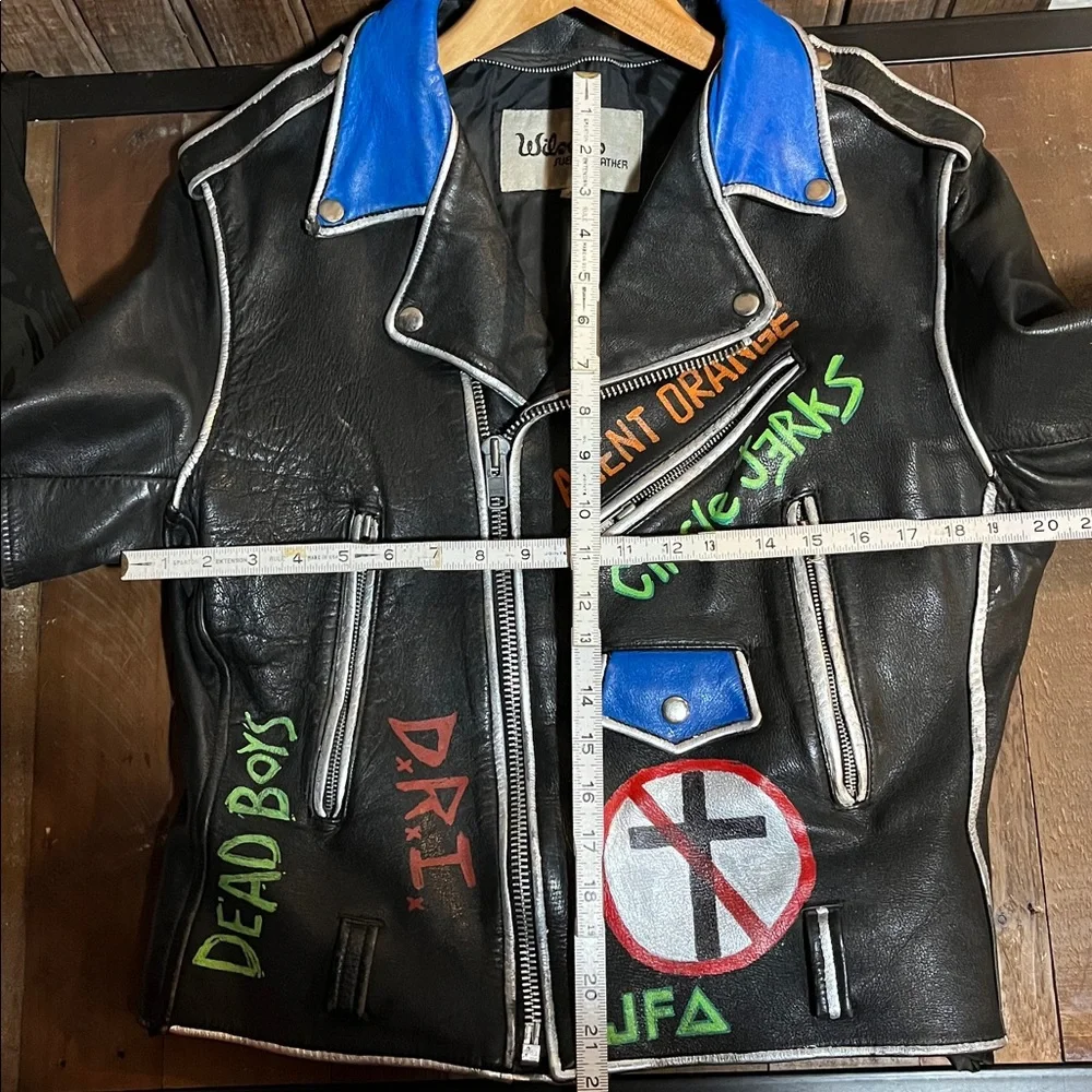 Vintage Custom Painted Punk Band Wilson Leather Jacket - Picture 11 of 11